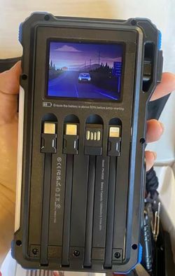 Solar Portable Jump Starter- Fast Charging with 4 Built-in Cables & Car Battery Jumper Starter-12V Battery Booster Pack with Smart Display Up to 10.0L