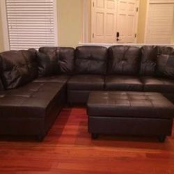 Brand new sectional couch with storage ottoman 