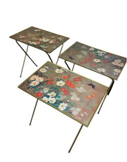 Set of 3 MCM Vintage Folding TV Trays