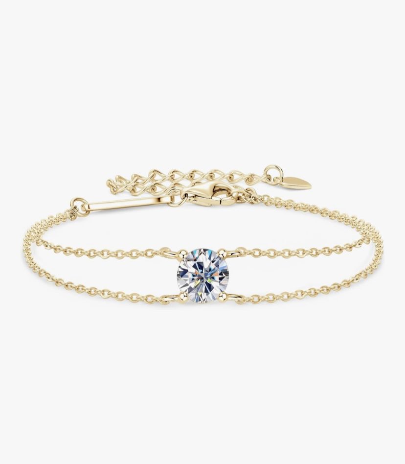 14k Gold Plated Moissanite Bracelet