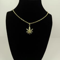 10k Gold Leaf Pendant