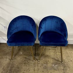 Blue Velvet Side Chairs 