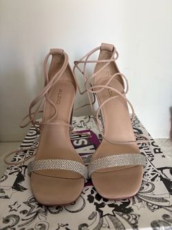Nude Clear Block Heel
