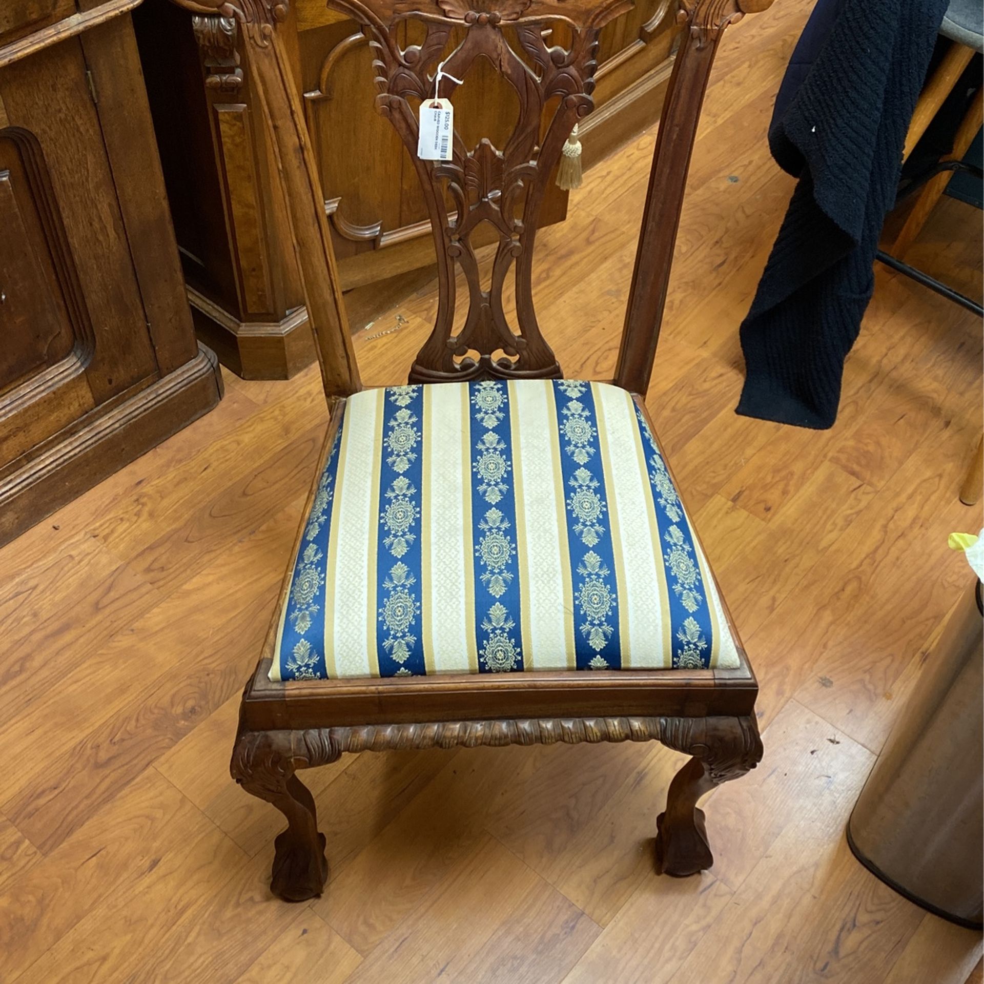 Carved Wooden Desk Chair