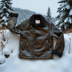 ZERA Kids Size 7 Jacket Winter Warm Faux Leather Girls Boys 