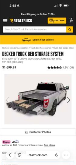 Truck decking storage tool box