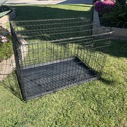 Wire Dog Crate, Single-Door, Divider and Leak-Proof Tray, Metal, Foldable, Durable, Black, 36”