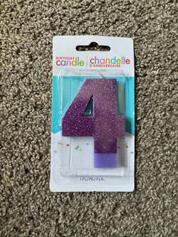 Number 4 Birthday Candle