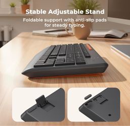 Wireless Keyboard with Adjustable Stand