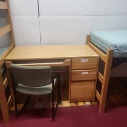 Twin Beds, Mattress, And Desk