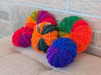 Handmade Crochet Yarn Pumpkin flats Set