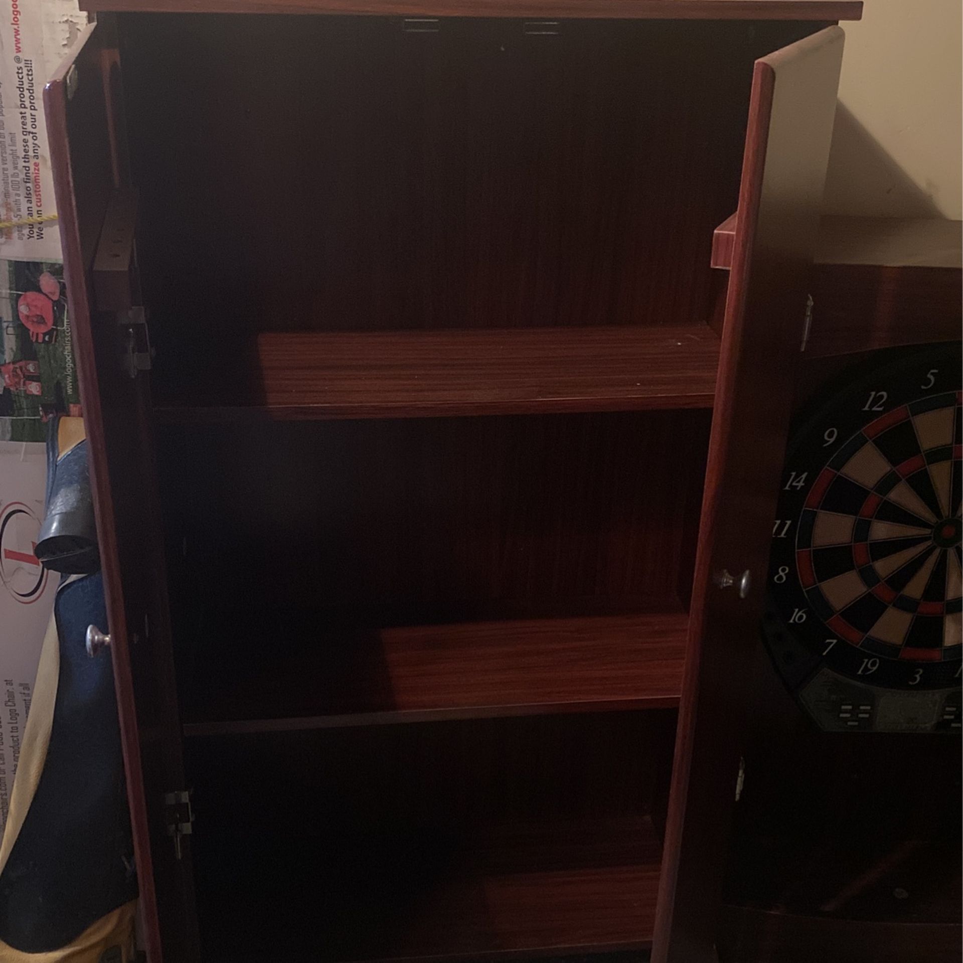 Dartboard with cabinet