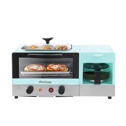 Elite Gourmet Americana 3-in-1 Breakfast Center Station, BLUE