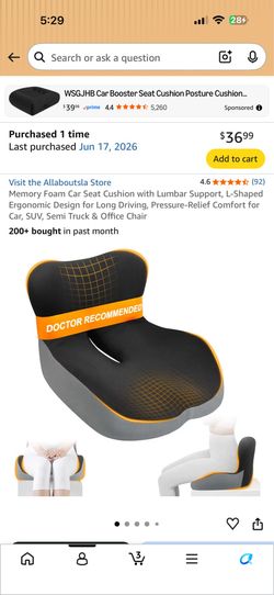 Memory Foam Car Seat Cushion