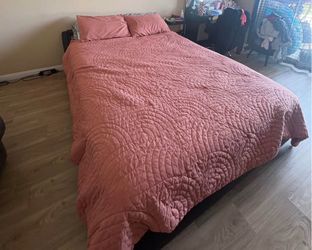 Allewie Queen Size LED Platform Bed frame