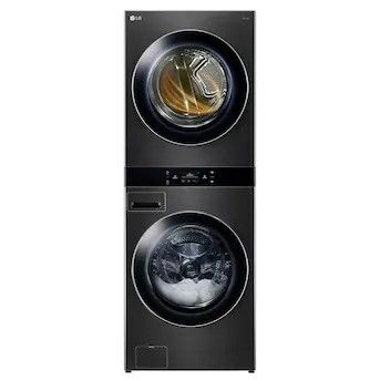 LG Stacked Laundry Center with 5-cu ft Front load Washer and Gas 7.4-cu ft Dryer