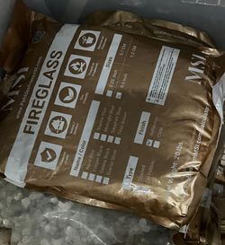 Fire glass For Gas Pit 20lbs Bag Clear Silver