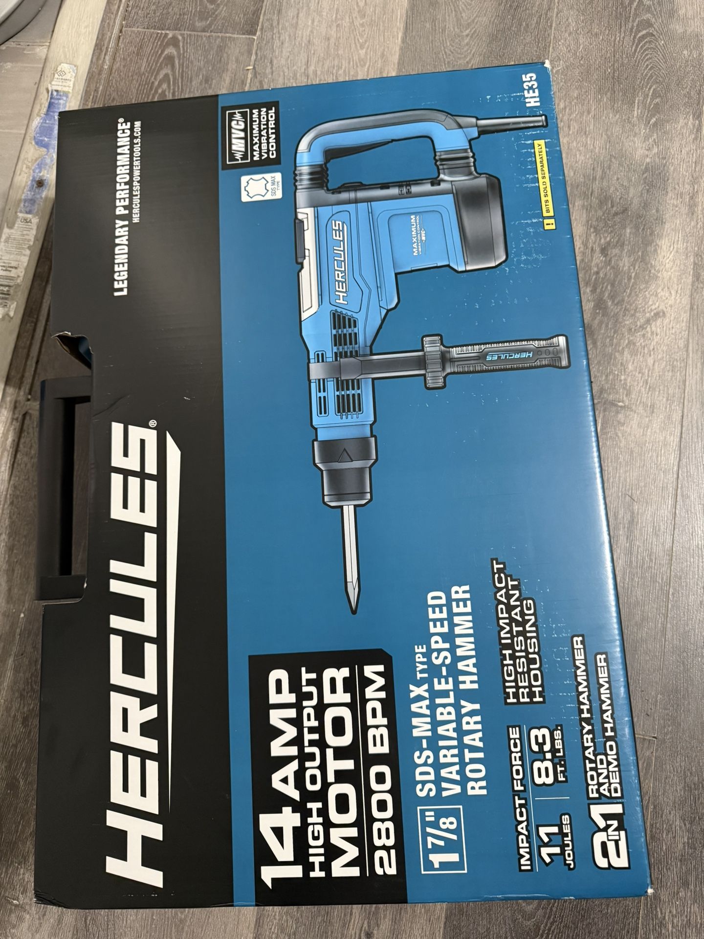 HERCULES 14 Amp, 1-7/8 SDS-MAX Type Variable-Speed Rotary