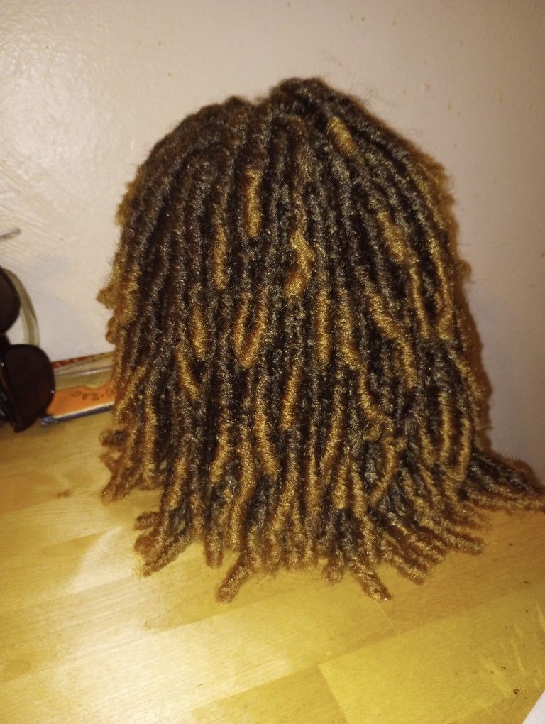 Dreaded Wig With Blonde Highlights