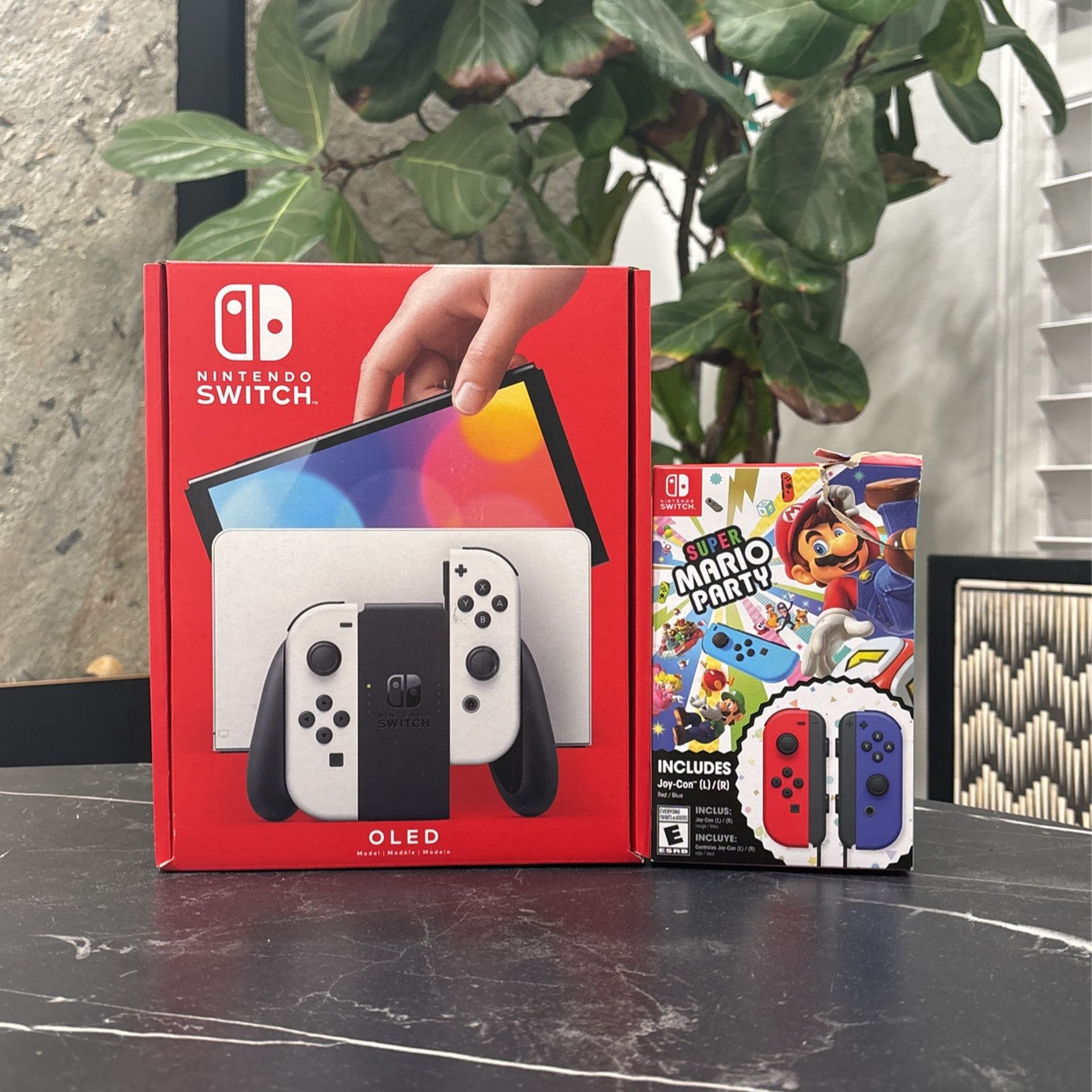 Nintendo Switch Oled Bundle Super Mario Party Extra Controller 