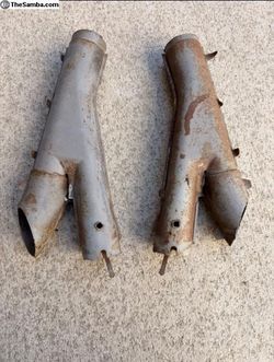 vw beetle 63-64 Rewr heater tubes w/metal flaps