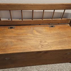 Vintage Seated Wooden Storage Bench