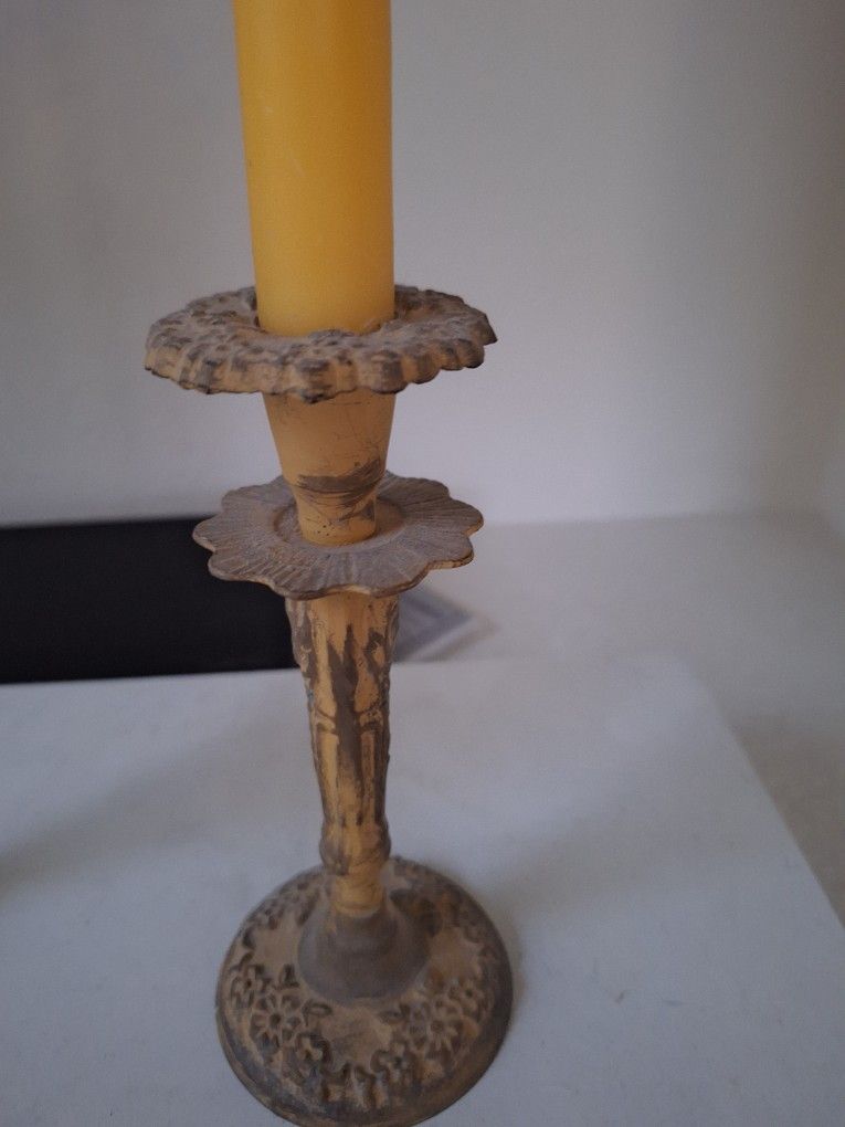 Pair of Vintage Metal Candle Holders