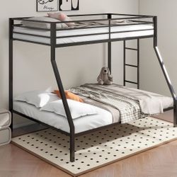 Twin Over Full Black Metal Bunk Bed **NO MATTRESSES**