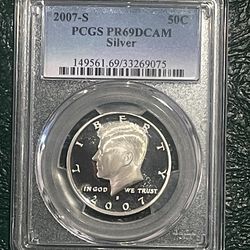 90% silver proof - 2007 S Half dollar - PCGS PR69 DCAM