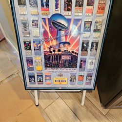Super Bowl Tickets Poster 1967 To 1992