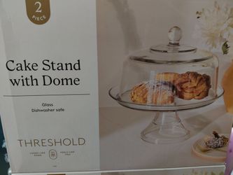 Glass Cake Stand with Dome Lid