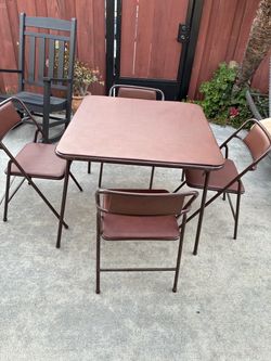 Folding Card Table and 4 Chairs Set