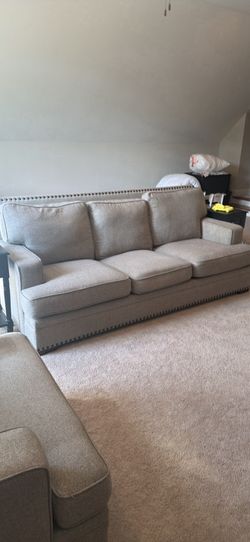 Nailhead Trim Sofa and Armchair Set