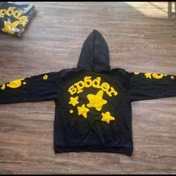 Sp5der Hoodie Beluga Yellow Black