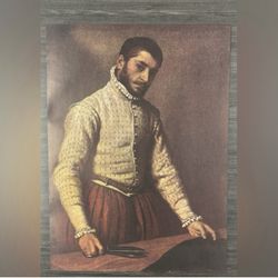 Original Vintage Fine Art Print Italy, Giovanni Battista Moroni Portrait Tailor 1930’s USA Antique Printed Collectible Italian High Renaissance Giamb