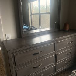 Dresser With Mirror + Night Stand
