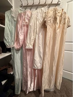 Stunning Vintage Nightgown Collection: Satin, Lace & Embroidery - Set of 4