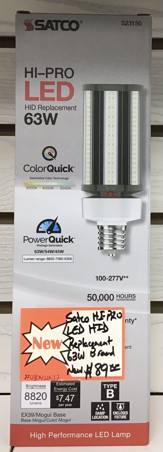 Satco HI-PRO LED HID Replacement 63W Brand New