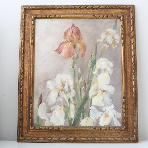Kitty Brandfield iris still-life oil painting