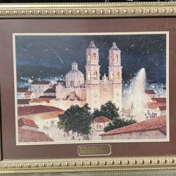  painting of the Church of Santa Prisca in Taxco, Mexico