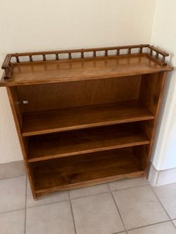 Wooden Bookcase with Spindle Gallery Rail