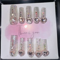 Metallic White Press Ons 