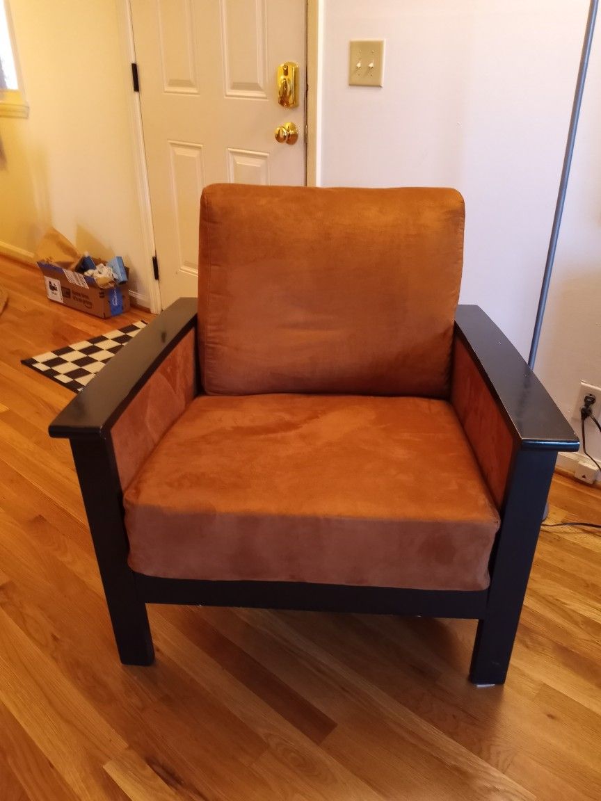 Faux Suede Mid Century Chair