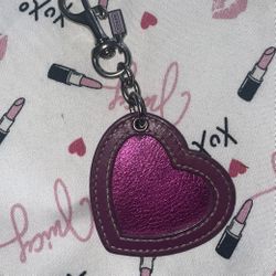 VINTAGE COACH HEART PHOTO KEYCHAIN
