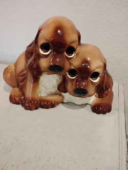 Antique Ceramic Dog Statue