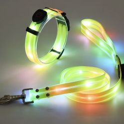 LED DOG COLLAR @ LEASH SET