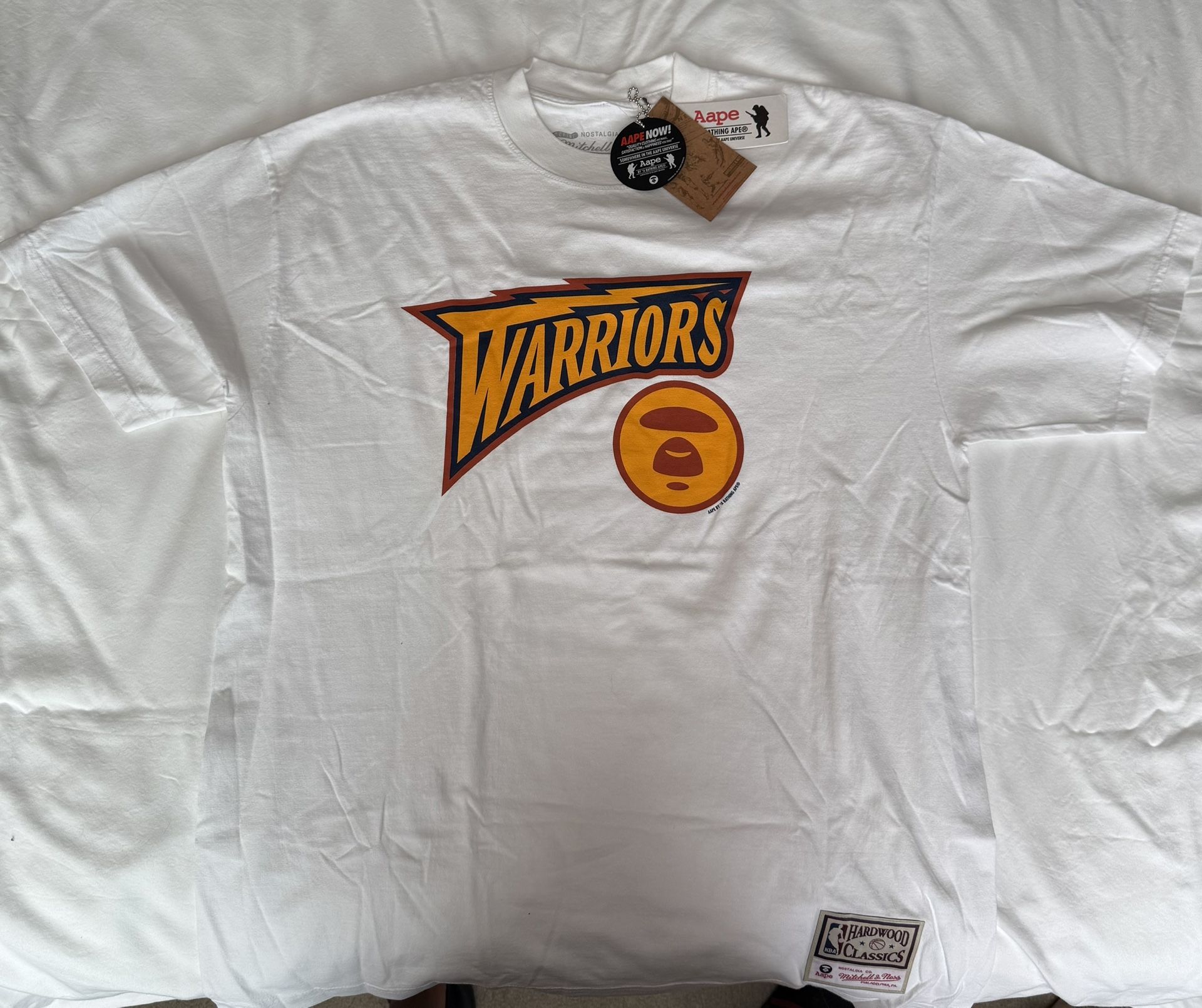NWT Mitchell & Ness x BAPE Golden State Warriors T Shirt - L