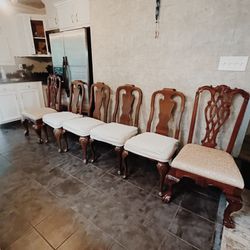 FREE DELIVERY! Set Of 6 Sturdy Wooden Dining Chairs 
