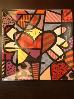 Authentic Romero Britto 2005 Collectors Art Pieces - Plates In Mint Condition