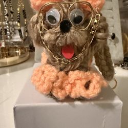 Specialty HandCrafted Key Chain Fuzzy Puppy Animal